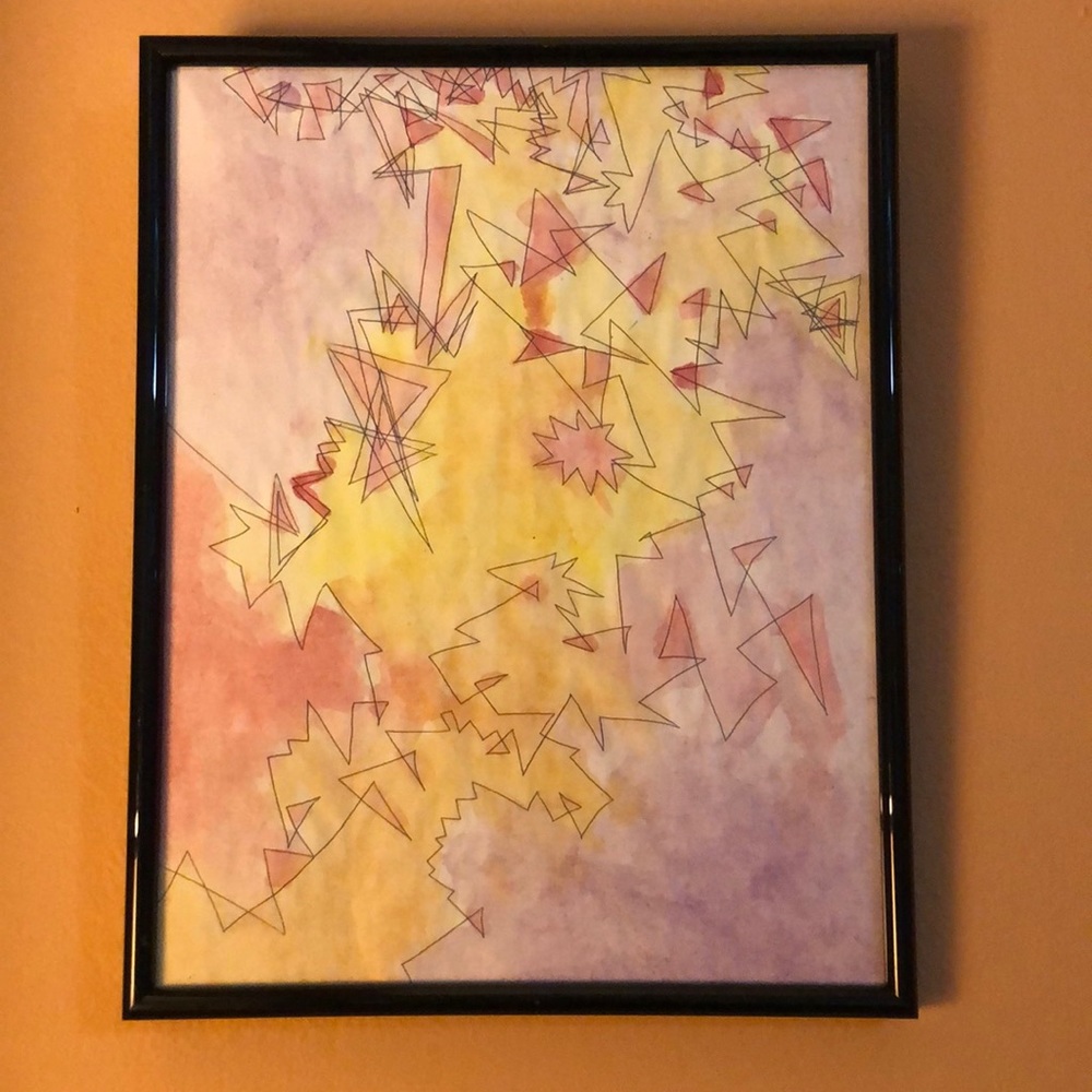 Handmade watercolor, framed painting!
